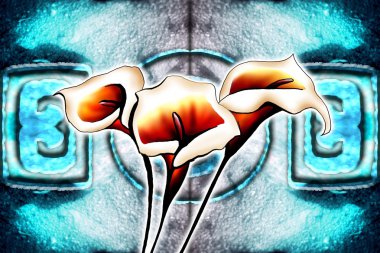 Soyutlama çiçek sanat illüstrasyon