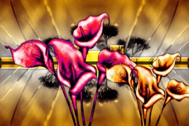 Soyutlama çiçek sanat illüstrasyon