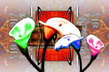 Soyutlama çiçek sanat illüstrasyon