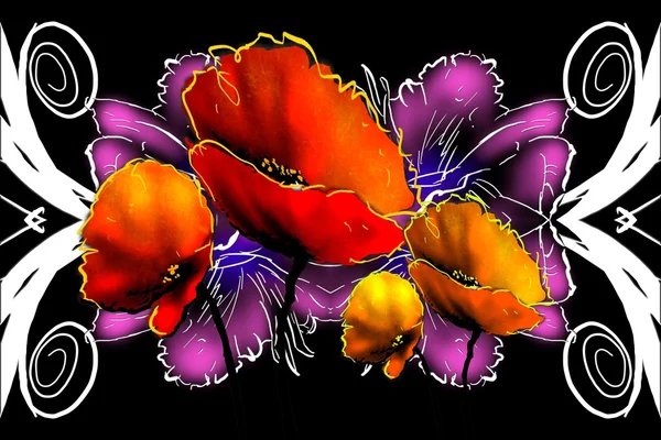 Abstracción flor arte ilustración —  Fotos de Stock