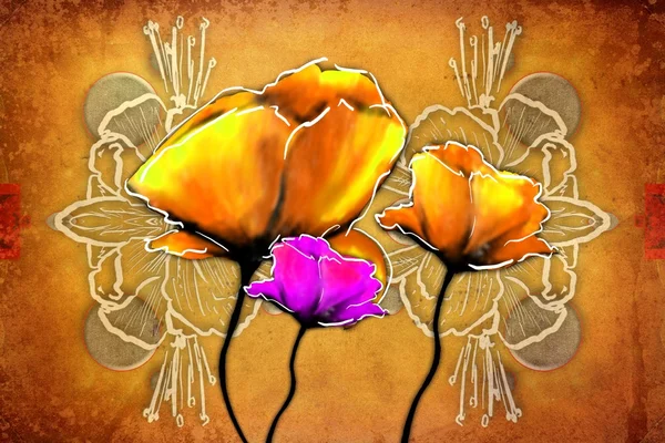 Soyutlama çiçek sanat illüstrasyon