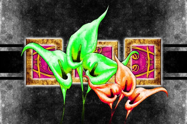 Soyutlama çiçek sanat illüstrasyon