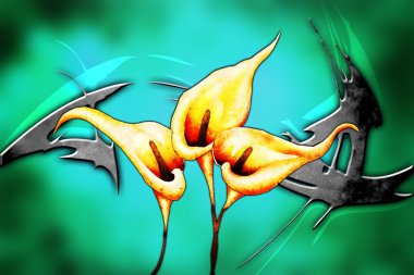 Soyutlama çiçek sanat illüstrasyon