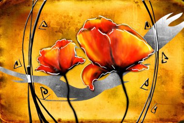 Soyutlama çiçek sanat illüstrasyon