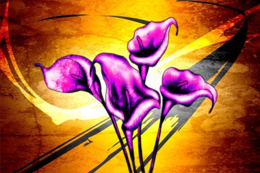 Soyutlama çiçek sanat illüstrasyon