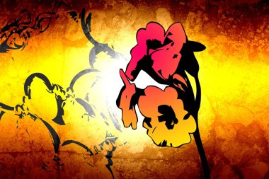 Soyutlama çiçek sanat illüstrasyon