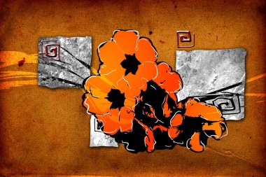 Soyutlama çiçek sanat illüstrasyon