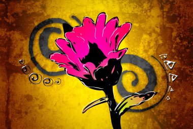 Soyutlama çiçek sanat illüstrasyon