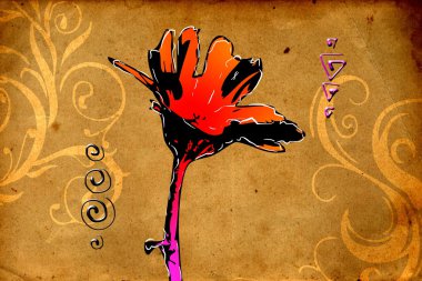 Soyutlama çiçek sanat illüstrasyon