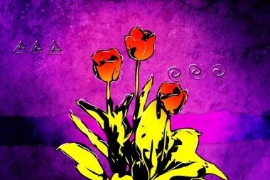 Soyutlama çiçek sanat illüstrasyon