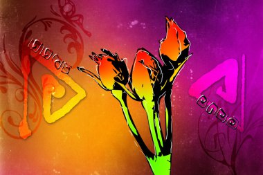 Soyutlama çiçek sanat illüstrasyon