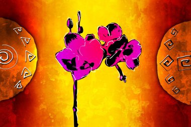 Soyutlama çiçek sanat illüstrasyon