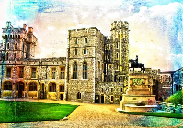 Castello di Londra disegno vintage illustrazione — Foto Stock