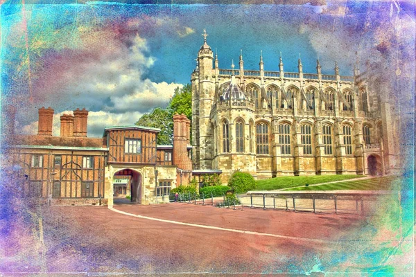 Londen kasteel vintage design illustratie — Stockfoto