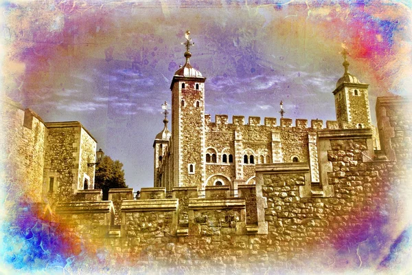 Londres castelo vintage design ilustração — Fotografia de Stock