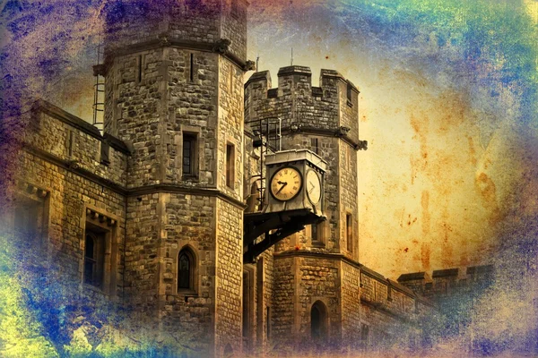 伦敦城堡复古设计插图 — 图库照片