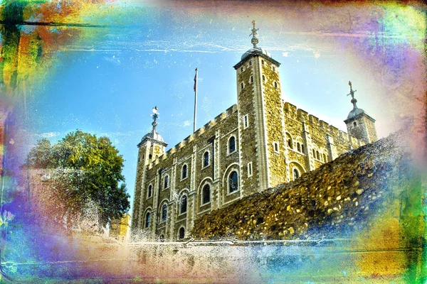 런던 성 빈티지 디자인 일러스트 레이 션 — 스톡 사진