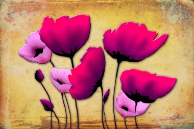 Vintage çiçek sanat illüstrasyon