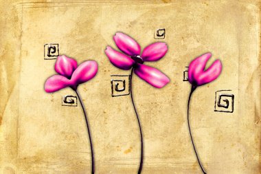 Vintage çiçek sanat illüstrasyon