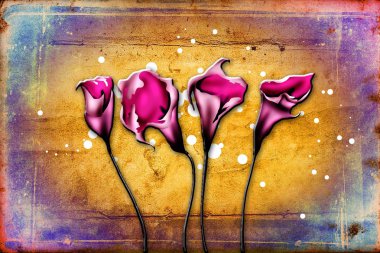 Vintage çiçek sanat illüstrasyon