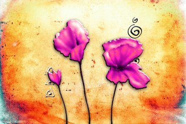 Vintage çiçek sanat illüstrasyon