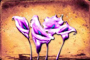 Vintage çiçek sanat illüstrasyon