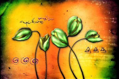 Vintage çiçek sanat illüstrasyon