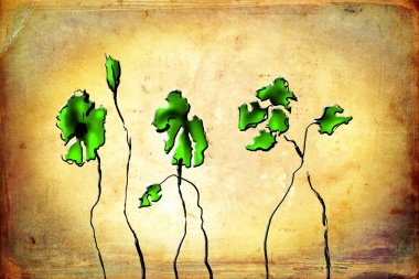 Vintage çiçek sanat illüstrasyon