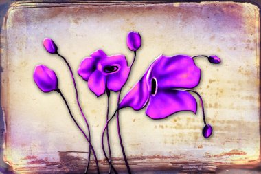 Vintage çiçek sanat illüstrasyon