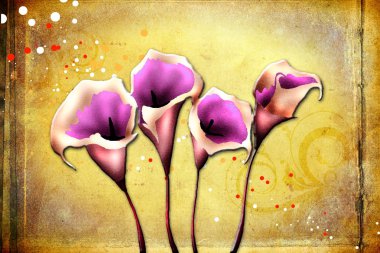 Vintage çiçek sanat illüstrasyon