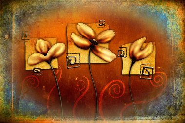 Vintage çiçek sanat illüstrasyon