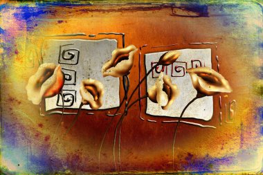 Vintage çiçek sanat illüstrasyon