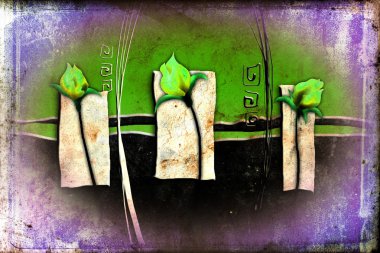 Vintage çiçek sanat illüstrasyon