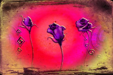 Vintage çiçek sanat illüstrasyon