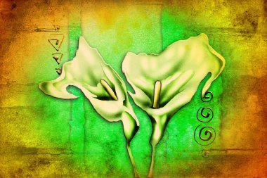 Vintage çiçek sanat illüstrasyon