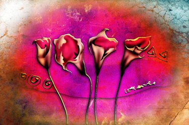 Vintage çiçek sanat illüstrasyon