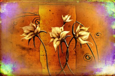 Vintage çiçek sanat illüstrasyon