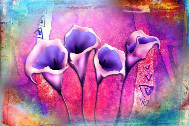 Vintage çiçek sanat illüstrasyon