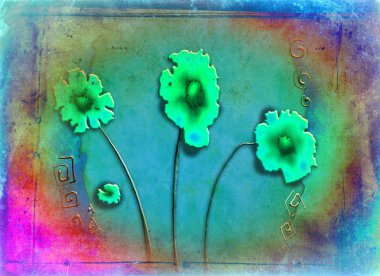 Vintage çiçek sanat illüstrasyon