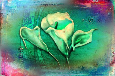 Vintage çiçek sanat illüstrasyon