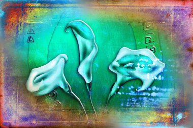 Vintage çiçek sanat illüstrasyon