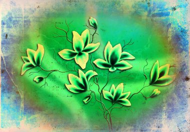 Vintage çiçek sanat illüstrasyon