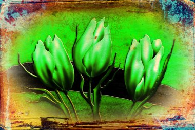 Vintage çiçek sanat illüstrasyon