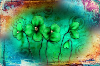 Vintage çiçek sanat illüstrasyon