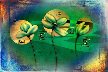 Vintage çiçek sanat illüstrasyon