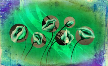 Vintage çiçek sanat illüstrasyon