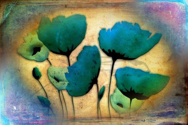 Vintage çiçek sanat illüstrasyon