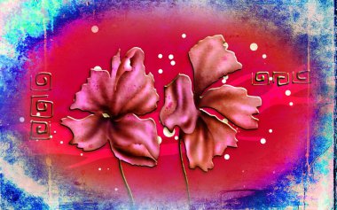 Vintage çiçek sanat illüstrasyon