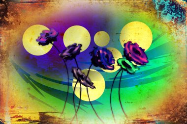 Vintage çiçek sanat illüstrasyon