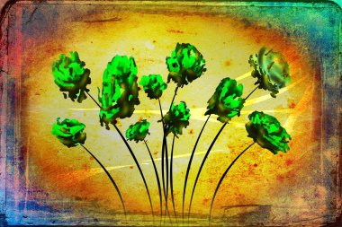 Vintage çiçek sanat illüstrasyon